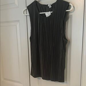 J. Crew Factory Black Pleated Tank Top